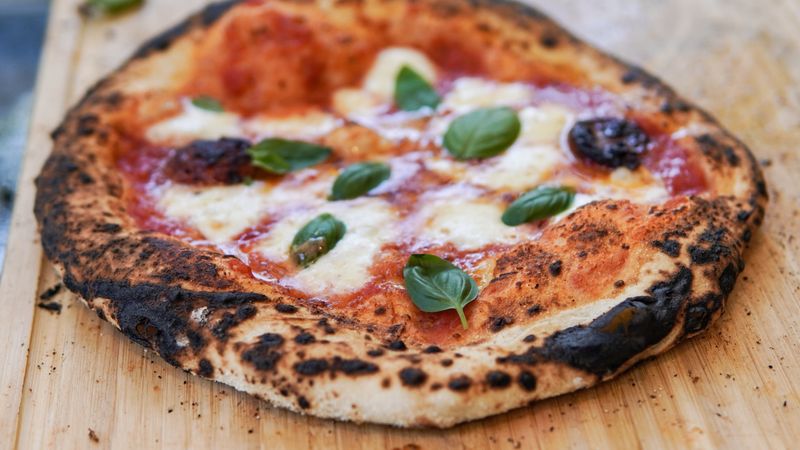 Garden Harvest pizza with roasted seasonal vegetables